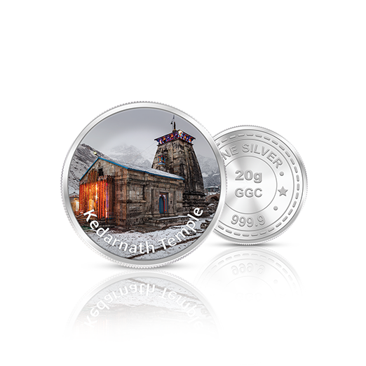 20gm GGC Kedarnath Temple Silver Color Coin 24k (999.9)
